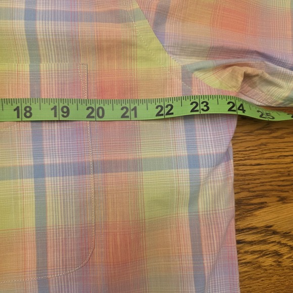 Alan‎ Flusser Large Pink Plaid Long Sleeve Button Up Shirt  Preppy Dress Work - Picture 8 of 16